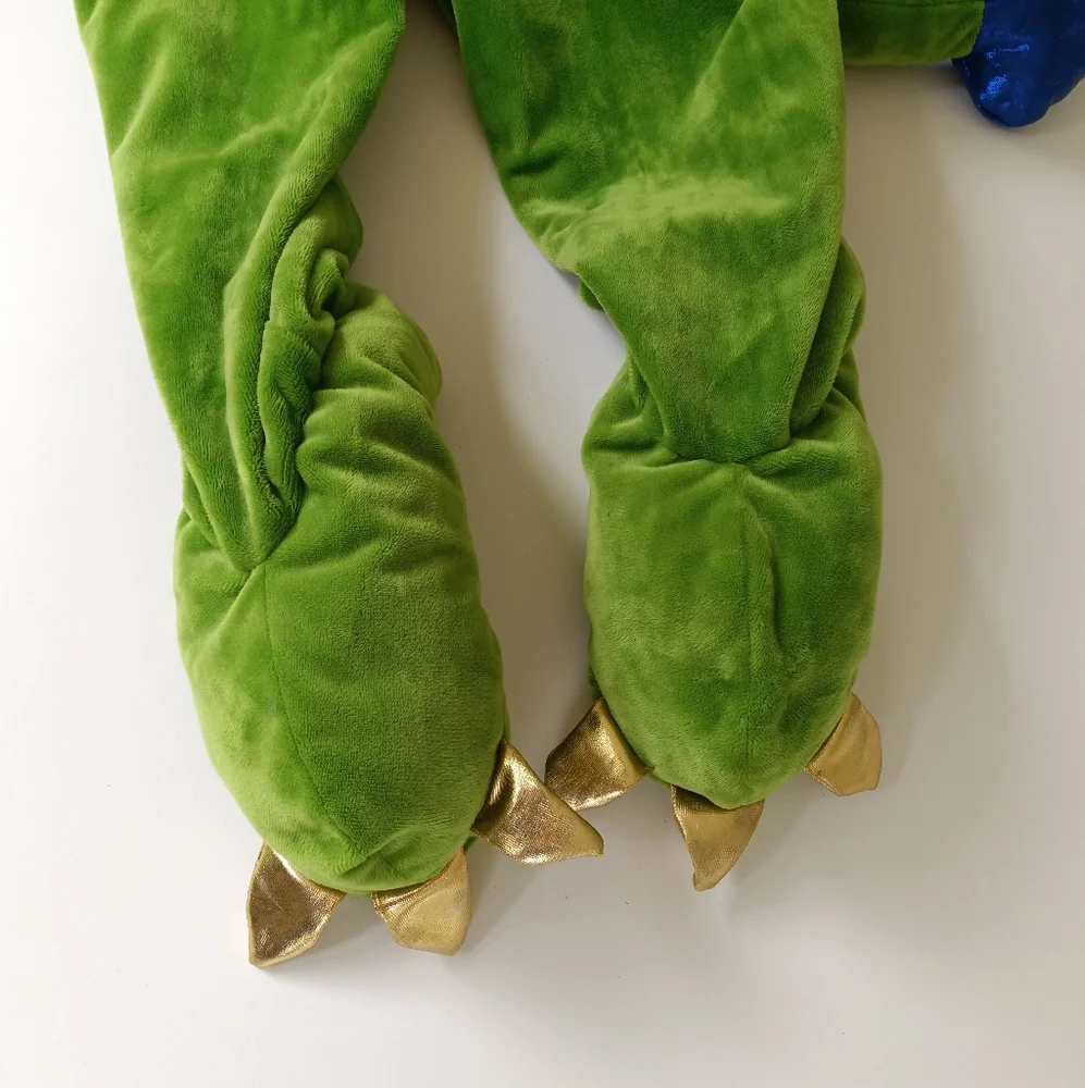 Dragon Halloween Costume Plush Velour with Stuffed Head